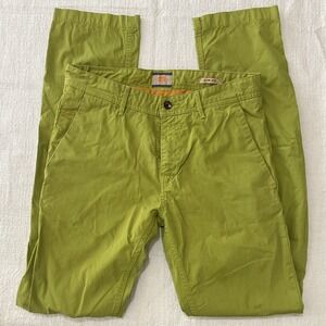 BOSS Orange Hugo Boss Lime Green Slim Fit Pants Trousers Mens 31x34 Casual EUC